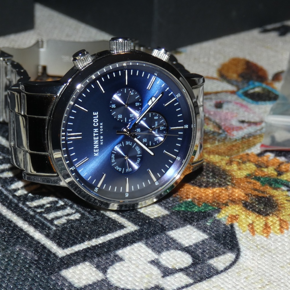 Men's Blue Kenneth Cole Dual Time Watch